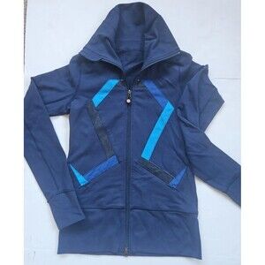 Lululemon In Stride Blue Origami Long Sleeve Full Zip Up Jacket Size 2 EUC
